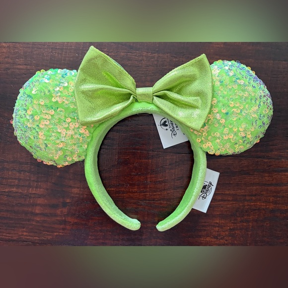 Disney Green Sequin Minnie Ear Headband with Shimmer Bow - Picture 2 of 3